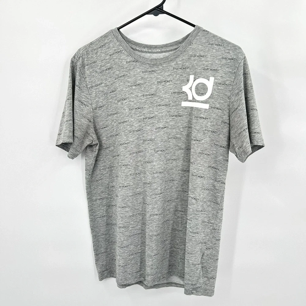 Nike KD Easy Money Dri-FIT T-Shirt Medium Gray Kevin Durant Basketball Athletic‎